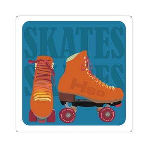 Colourful Roller Skate Sticker: Waterproof Vinyl Decal