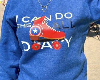 Rolschaatsen sweatshirt met ronde hals: quad skates graphic, skater cadeau