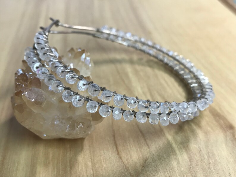 Nuance Moonstone Encrusted Hoops