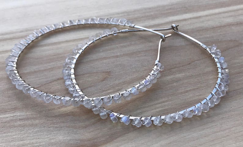 Nuance Moonstone Encrusted Hoops main image 1