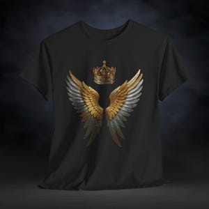 Camiseta de algodón con corona de alas de ángel: camiseta unisex espiritual