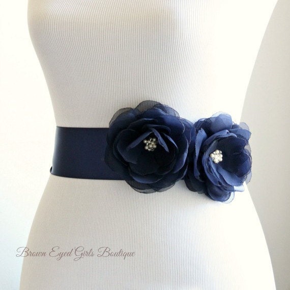 navy blue sash belt