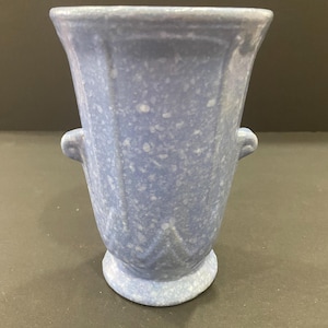 Robinson Ransbottom 1930s VTG Ohio Pottery Blue/White Ceramic Vase Pattern 127