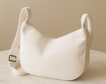 Bolso bandolera de pana para mujer: bolso tote suave, bolso de gran capacidad, bolso casual estético, bolso cruzado para uso diario