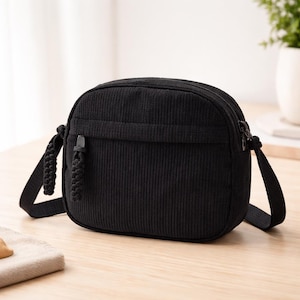 Kleine canvas crossbodytas voor dames, lichtgewicht casual schoudertas, minimalistische Koreaanse mini-handtas voor dagelijks reizen