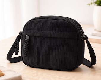 Small Canvas Crossbody Bag for Women, Lightweight Casual Shoulder Purse, Minimalist Korean Style Everyday Travel Mini Handba