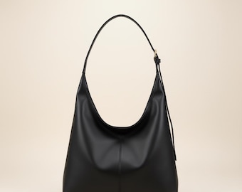 Vegan Leather Hobo Bag for Women – Soft Minimalist Tote, Large Shoulder Purse, Parisian Chic Everyday Bag, Gift for Her