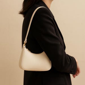 Vegan Leather Baguette Bag – Minimalist Shoulder Bag, Parisian Chic Handbag, Small Everyday Purse, Gift for Her