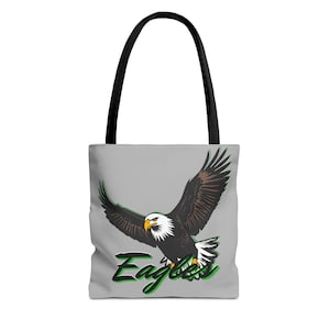 Eagle Design Tote Bag, Nature Lover Gift, Eco-Friendly Carryall, Canvas Shopping Bag, Wildlife Lover Accessory