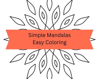 Simple Beginner Mandala Coloring Pages for Adults & Kids. 20 Page Digital Download for Relaxation