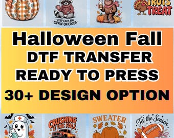DTF-overdracht Halloween, Halloween-spook klaar om te drukken, warmteoverdracht Halloween herfst, leuke Halloween-strijksticker, Halloween-horror