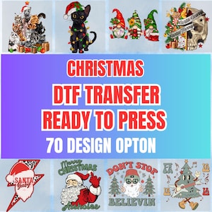 Christmas DTF Transfer Bundle,Santa, Gnome, Funny Xmas Designs - Ready to Press
