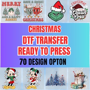 Christmas Ready to Press DTF Transfers,Bulk Pack,Holiday T-Shirt Printing,Santa, Gnome, Funny Xmas Bundle,Ready to Press,Wholesale Pack