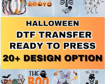 Halloween DTF Transfer, Halloween Ghost Ready to Press, Preppy Halloween Heat Transfer, Cute Halloween Iron-On Decal, Halloween Horror