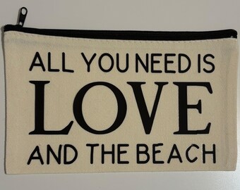 Handmade Makeup Bag | Beach Cosmetic Pouch | Travel Toiletry Bag | Small Beach Bag | Bridesmaid Gift | Personalized Pouch