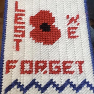 Lest We Forget plastic canvas trinket box