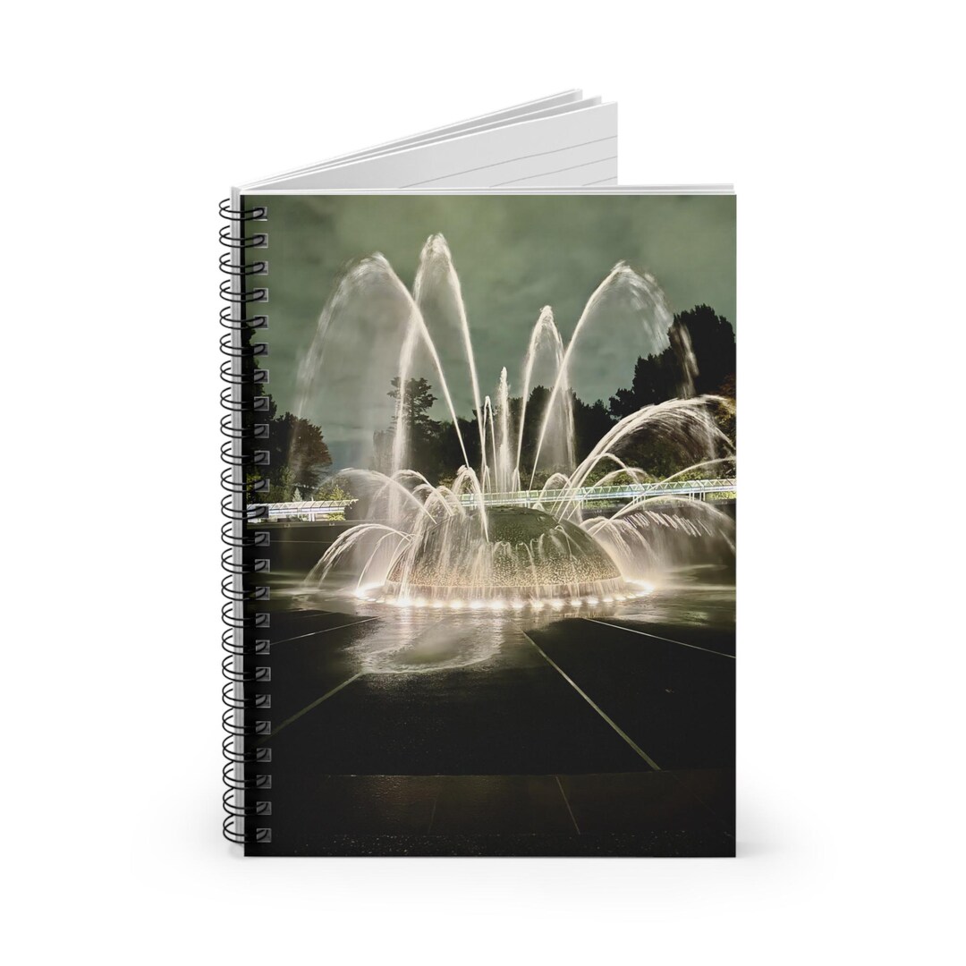 Seattle Center Nighttime Illuminated Fountain Notebook | Spiral Ruled ...