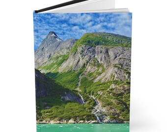 Alaskan Fjord Landscape Journal | Mountain Waterfall Hardcover
