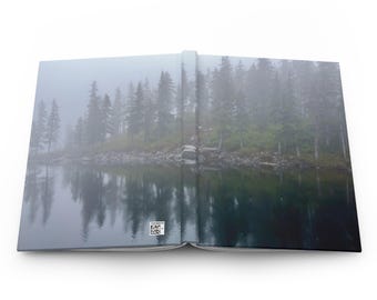Misty Forest Lake Hardcover Journal | Matte Landscape Notebook