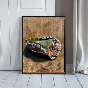 Hyperrealistic Still Life Oil Painting Fruit & Paper, 18x24 Canvas