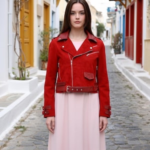 Handmade Suede Leather Aerith Gainsborough Final Fantasy 7 Rebirth Cosplay Jacket