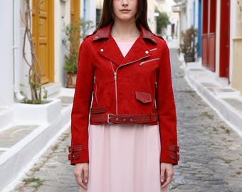 Chaqueta de cosplay de Aerith Gainsborough de Final Fantasy 7 Rebirth de piel de ante hecha a mano