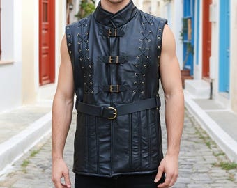 The Witcher Geralt of Rivia Leather Vest Henry Cavill Cosplay Costume