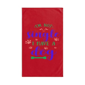 Funny Dog Lover Hand Towel, Pet Owner Gift, Kitchen Decor, Dog Mom/ Dad Gift, Cute Home Accessory, Home decor, towel. kitchen item, red