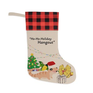 Gecko or Lizard Scene Christmas Stocking , Reptile Gift Idea