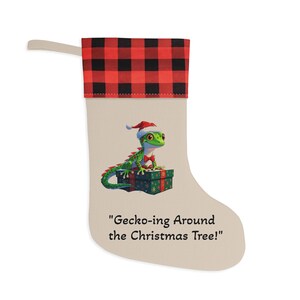 Gecko Christmas Stocking, Geckoing Around the Christmas Tree,  Reptile Gift Idea