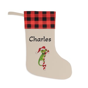 Personalized Lizard or Gecko Christmas Stocking, Reptile Gift Idea
