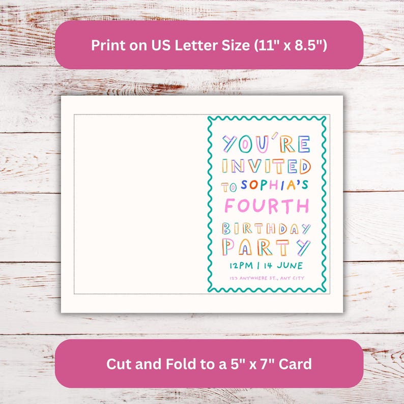 Digital Birthday Invitation Editable Template Canva Instant Download ...