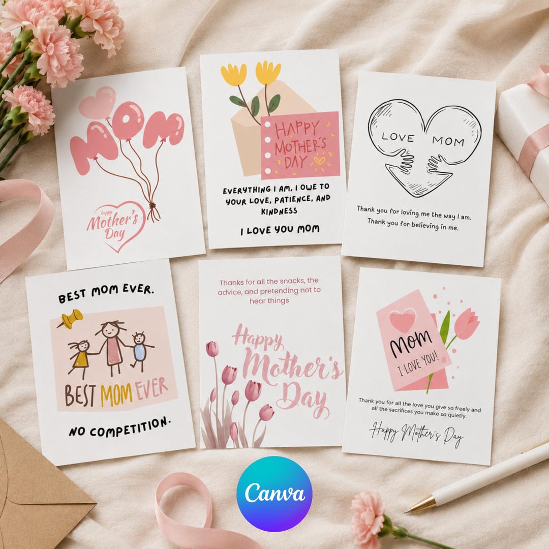 Mother's Day Cards Printable Bundle Instant Download Digital Card for ...