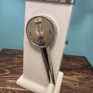 Vintage Ice-O-Mat Ice Crusher White & Chrome Wall Mount or Freestanding