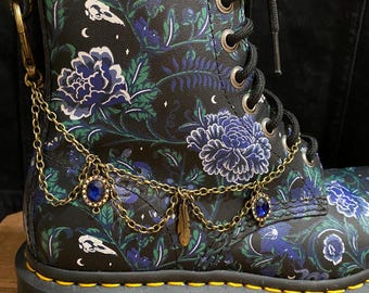 Cadena para botas Twilight con gemas azules