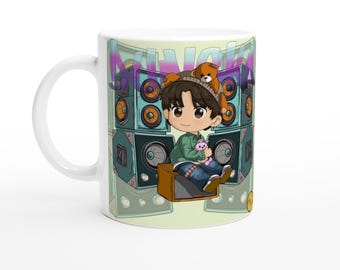 SB19 Justin Ceramic Mug: Glossy White Coffee Cup - 11oz