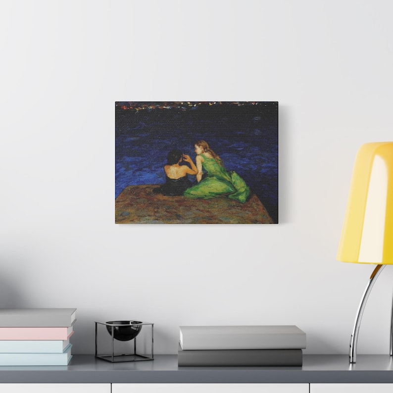 RHOSLC Two Women on the Edge Stretched Canvas Print 16″ x 12″ (Horizontal)