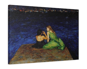 RHOSLC Two Women on the Edge Stretched Canvas Print