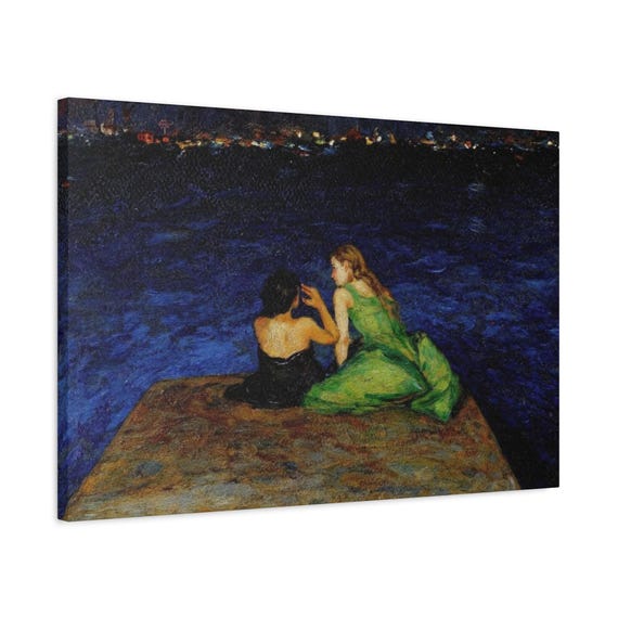 RHOSLC Two Women on the Edge Stretched Canvas Print
