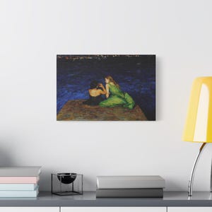 RHOSLC Two Women on the Edge Stretched Canvas Print 18″ x 12″ (Horizontal)