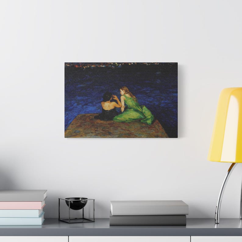 RHOSLC Two Women on the Edge Stretched Canvas Print 18″ x 12″ (Horizontal)