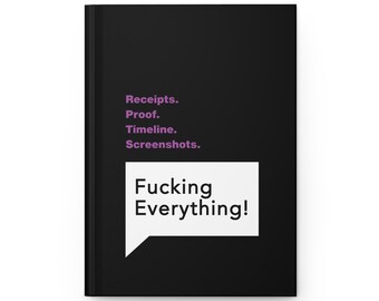 RHOSLC Heather Quote Hardcover Notebook - Ruled Line Matte Finish | Receipts Proof Timeline Screenshots