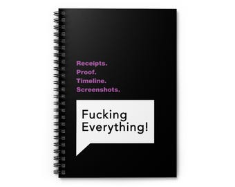 RHOSLC Heather Quote Spiral Notebook - Ruled Line | Receipts Proof Timeline Screenshots
