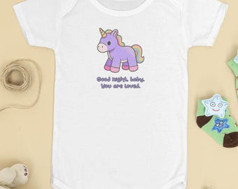 RHOSLC Unicorn Baby Onesie | "Good Night, Baby. You Are Loved"