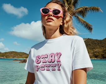 Stay Petty Retro T-Shirt: Groovy Graphic Unisex Tee