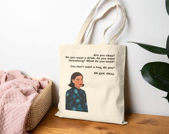 RHOSLC Bronwyn Need a Hug Cotton Canvas Tote Bag - In Canvas and Black