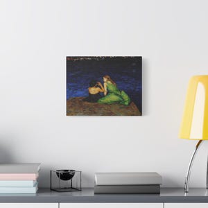 RHOSLC Two Women on the Edge Stretched Canvas Print 14″ x 11″ (Horizontal)