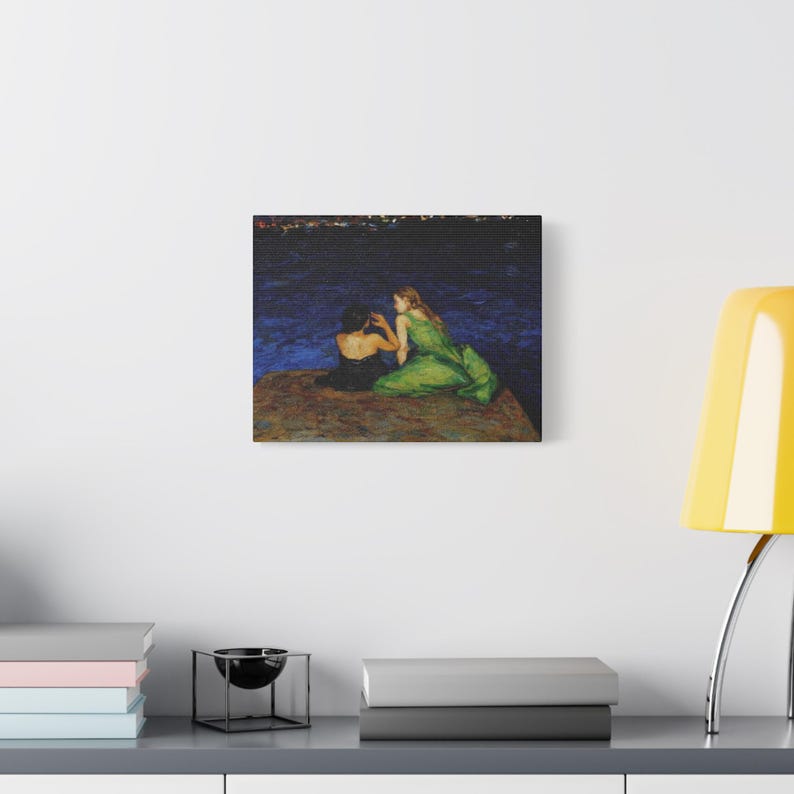 RHOSLC Two Women on the Edge Stretched Canvas Print 14″ x 11″ (Horizontal)