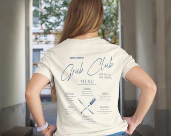 Grub Club T-Shirt – Fine Dining Menu, Foodie Gift
