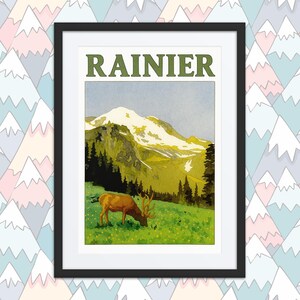 Rainier Meadow Elk - Framed Print
